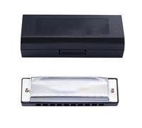 Armonica A Bocca Professionale Armonica A Bocca A 10 Fori Per Principianti Strumento Per Imparare Il Blues Suonatore Di Blues Pratica(Silver)