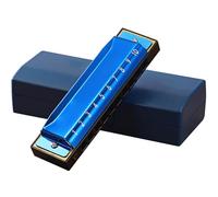 Armonica A Bocca Professionale Armonica Blues 10 Fori Tasto C Principiante Autoapprendimento Ingresso Dieci Fori Blues Cinque Colori Opzionale(Blue)