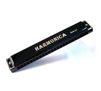 Armonica A Bocca Professionale Armonica Blues a 24 fori in Do organo a bocca in metallo arpa strumento musicale a fiato portatile da viaggio per principianti(Black)