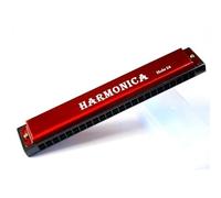 Armonica A Bocca Professionale Armonica Blues a 24 fori in Do organo a bocca in metallo arpa strumento musicale a fiato portatile da viaggio per principianti(Red)