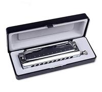 Armonica A Bocca Professionale Armonica cromatica in Do con toni variabili strumento musicale 10 fori 40 toni armonica per principianti(Black)
