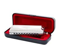 Armonica A Bocca Professionale Armonica cromatica in Do con toni variabili strumento musicale 10 fori 40 toni armonica per principianti(Silver)