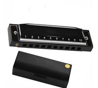 Armonica A Bocca Professionale Armonica Diatonica 10 Fori Blues Harp Organo A Bocca Con Diverse Chiavi Strumenti Musicali (COPERTINA NERA)(Db)