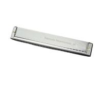 Armonica A Bocca Professionale Armonica polifonica a 24 fori in do per principianti armonica per insegnare strumenti musicali agli adulti(Silver)
