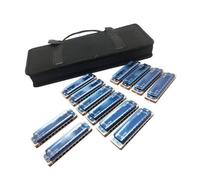 armonica a bocca professionale Set Di 12 Armoniche Diatoniche Blues A 10 Fori Set Di Armoniche A Bocca Per Arpa Diatonica Blues 12 Tasti(Blue)