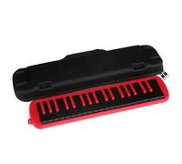 Armonica A Bocca Professionale Tastiera Didattica Per Armonica A 37 Tasti Con Custodia Per Il Trasporto Strumento Musicale Nero Rosso E Blu(Red)