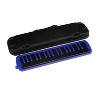 Armonica A Bocca Professionale Tastiera Didattica Per Armonica A 37 Tasti Con Custodia Per Il Trasporto Strumento Musicale Nero Rosso E Blu(Blue)