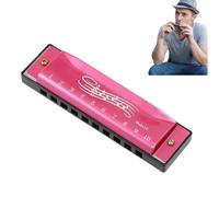 Armonica a bocca rossa e blues in do, armonica diatonica per adulti, 10 fori, 20 toni, organo a bocca in chiave di do, mini armonica blues in acciaio inox, armonica di do, regalo di Natale del