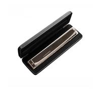 Armonica a bocca tremolo a 24 fori chiave C blu professionale armonica a bocca(Silver)