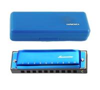 Armonica Armonica A Bocca In Do Maggiore 10 Fori Diatonica Polifonica Con Custodia Per Il Blues(Blue)