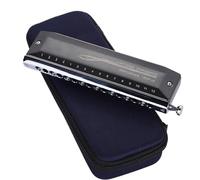 Armonica Armonica Cromatica A 16 Fori Con Diaframma Strumento Da Suonare Copertura In Acciaio Inossidabile Nero Goffrato