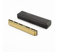 Armonica Armonica in Do polifonica ad ampia gamma a 28 buche per principianti adulti per imparare a suonare strumenti a fiato(Gold)