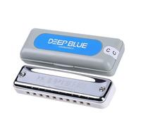 Armonica Blu Profondo Diatonica 10 Fori Blues Arpa Bocca Organo ABS Chiave Di C Armonica Strumenti Musicali(Ab)