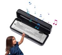 Armonica blu - Strumento musicale a 10 fori e 20 note per bambini | Giocattolo per l'educazione musicale per bambini, armonica per l'apprendimento della prima infanzia, strumento per esercitarsi con l