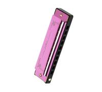 Armonica Blues 10 Fori Chiave di Do Armonica Bocca Note Ampiamente Spaziate Organo Principianti Giocattoli Educativi Musicaion Regali(Pink)
