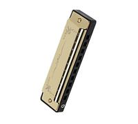 Armonica Blues 10 Fori Chiave di Do Armonica Bocca Note Ampiamente Spaziate Organo Principianti Giocattoli Educativi Musicaion Regali(Gold)