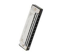 Armonica Blues 10 Fori Chiave di Do Armonica Bocca Note Ampiamente Spaziate Organo Principianti Giocattoli Educativi Musicaion Regali(Silver)