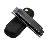 Armonica Blues 12 Fori Armonica Diatonica Professionale Chiave Do Pettine Alluminio Blues Bocca Organ(Black)