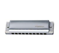 Armonica blues a 10 fori in chiave C con griglia in metallo, strumento musicale, argento