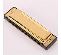 Armonica blues a 10 fori, in chiave di do, con custodia, per musicisti professionisti, principianti, studenti, idea regalo (giallo)