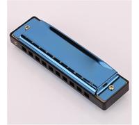 Armonica blues a 10 fori, in chiave di do, con custodia, per musicisti professionisti, principianti, studenti, idea regalo (blu)