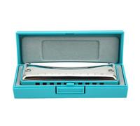 Armonica Blues Deluxe, Armonica Blues Chiave di Do, Armonica a Bocca Blues Harp Armonica a Bocca a 10 Fori con Custodia Per Principianti(Blu)