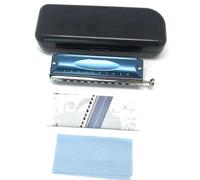 Armonica Blues Pettine In Alluminio Per Armonica Blues Professionale A 10 Fori Che Tutti Possono Piegare Con Copertura Blu