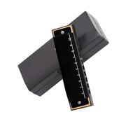 Armonica C Tono Chiave 10 Fori Indizi Altoparlante Bocca Organo Mascella Arpa Strumenti Musicali Professionali Con Custodia Studenti armonica (Color : Black)