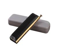 Armonica Cromatica 12/16 Fori Chiave C Nero Oro Argento Armonica A Bocca Professionale Strumenti Musicali Studenti armonica (Color : Black 16 Holes)