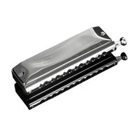 Armonica cromatica 12 fori Armonica a bocca Strumenti professionali Amanti Arpa Strumenti musicali cromatici(Black)