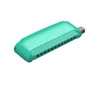 Armonica cromatica 12 fori Arpa ABS Pettine Piastra di copertura Organo a bocca Ance in ottone Strumenti musicali professionali(Green)