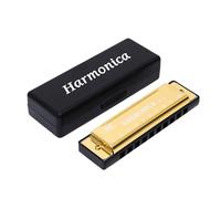 Armonica cromatica a 10 fori con finitura liscia in metallo diatonico, adatta per gli amanti della musica e gli studenti, regalo per la musica in famiglia