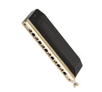 Armonica cromatica a 12 fori chiave C. Elegante strumento da gioco con bocchino rotondo nero Armonica Per Principianti