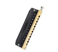 Armonica cromatica a 12 fori in C nero con corpo in plastica resistente e copertura in acciaio inossidabile Armonica Per Principianti