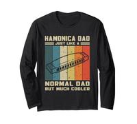 Armonica Dad Like Normal Dad But Much Cooler Funny Dads Maglia a Manica