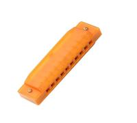 Armonica di Plastica a 10 Fori, Strumento di Musica Arancione | Diatonica, Corpo Compatto dal Profilo Lineare, per Ragazzi e Studenti alle Prime Note, Regalo per Compleanno o Natale