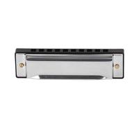Armonica Diatonica 10 Fori in Alluminio, Argento, Strumento Musicale Portatile in Chiave C - Design Ergonomico, Facile da Trasportare, Uso Versatile per Blues e Jazz