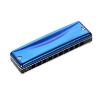 Armonica diatonica a 10 fori Armonica professionale in metallo blu Arpa a bocca Strumenti musicali per adulti(Bb)