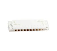Armonica Diatonica A 10 Fori Con Chiave In Do E 20 Note Con Custodia Bianca Strumento Musicale Professionale armonica Strumento Professionale(Key Ab)