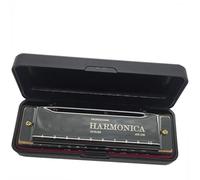 Armonica diatonica a 10 fori organo a bocca con custodia scacciapensieri accordatura strumento musicale tono C indizi blues armonica jazz(Black)