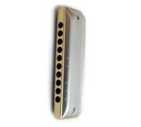Armonica Diatonica A Dieci Fori Rotonda Colorata In Chiave Di Ab Con Pettine In Plastica E Alluminio Professionale Armonica(Cold and Silver)