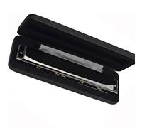 Armonica In Argento 28 Fori Armonica A Chiave C. Armoniche Rock Jazz Folk armonica a bocca professionale (Color : Black)