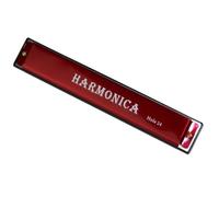 Armonica In Do Armonica A Bocca Professionale A 24 Fori Per Principianti Ed Adulti Accordatura In Do Corpo In Metallo(Red)