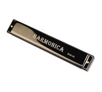 Armonica In Do Armonica Professionale A 24 Fori Accordatura In Do Corpo In Metallo Aspetto Splendido(Black)