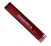 Armonica In Do Armonica Professionale A 24 Fori Con Chiave In Do Corpo In Metallo Con Custodia Adatta Ai Principianti(Red)