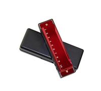 Armonica In Tonalità Di Do Maggiore A 10 Fori Scala Diatonica Con Custodia Adatta Per Suonare E Fare Pratica Armonica(Red)