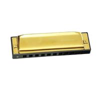 Armonica Per Adulti Armonica Blues A 10 Fori In Chiave Di Do Tipo Professionale Per Pratica Ed Esecuzione(Gold)