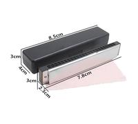 Armonica Per Adulti Chiave Professionale A 24 Fori Per Do E Re Suona Il Tremolo Argentato A Doppia Faccia Per Principianti Che Suonano Strumenti(C key)