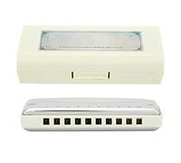 Armonica per Blues, Armonica a 10 Fori, Copertura in Acciaio Inossidabile in Resina ABS, Compatta e Durevole per Professionisti e Principianti, Impermeabile (WHITE