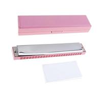 Armonica per Studenti Strumenti Per Armonica Tremolo Rosa Con Chiave C A 24 Fori, Copertura In Acciaio Inossidabile Per Studenti E Principianti